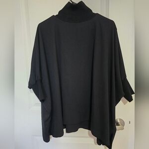 Aritzia Babaton Hamish Turtleneck Oversized Batwing Blouse Black Size Small